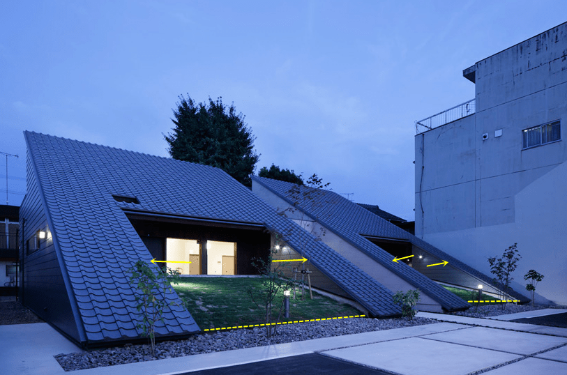 Self-built v-shape metal roofing design